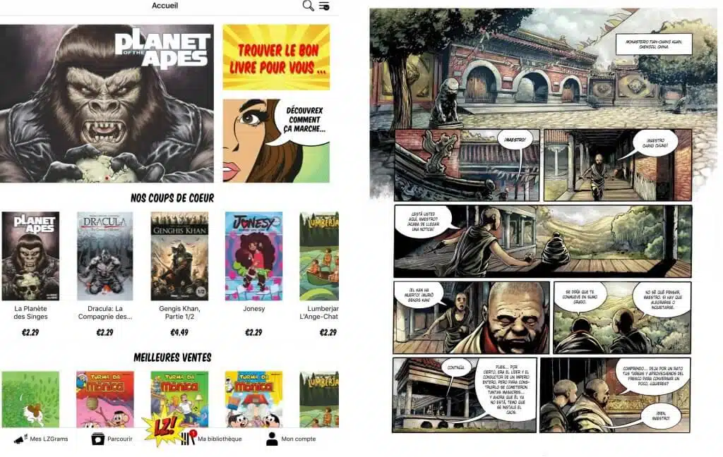 LingoZing lire BD comics en langue