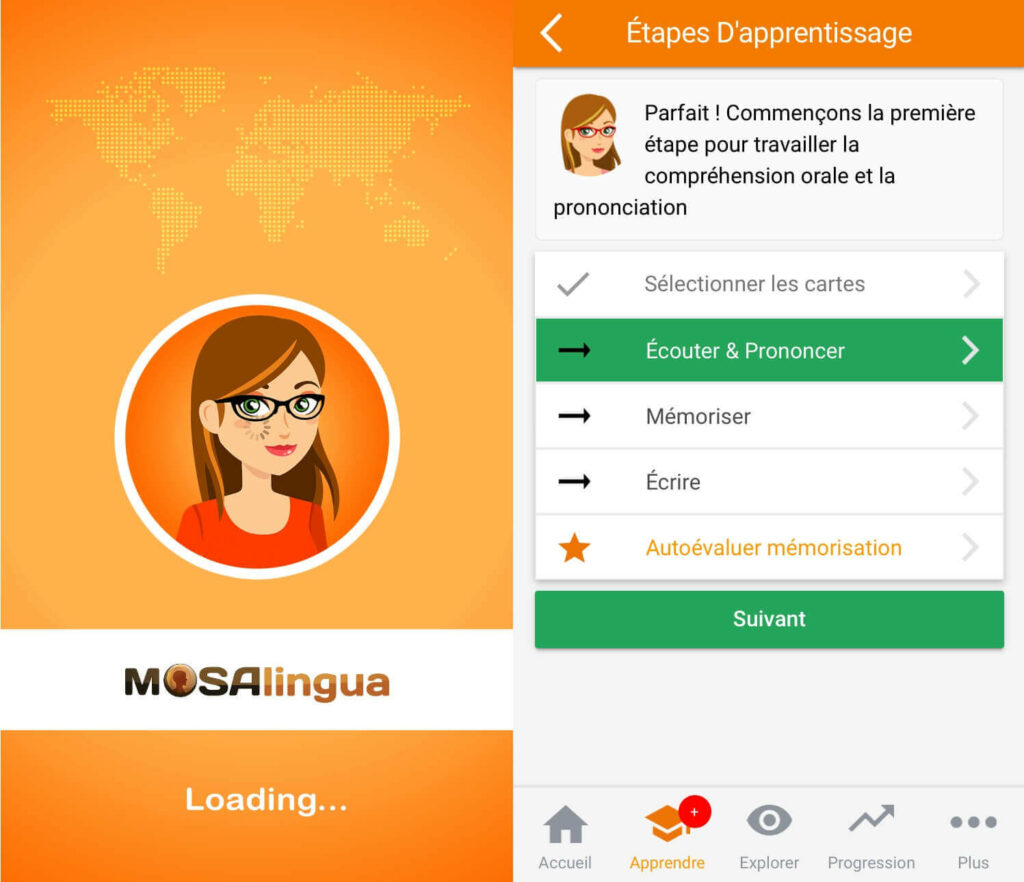 MosaLingua application pour apprendre une langue vocabulaire