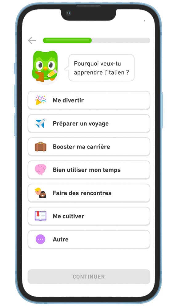 Duolingo - Le motif d'apprentissage
