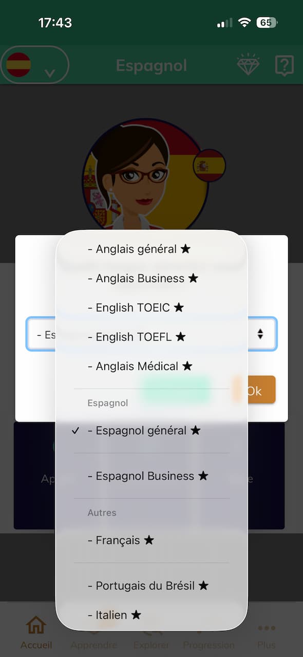 Langages dispo Mosalingua