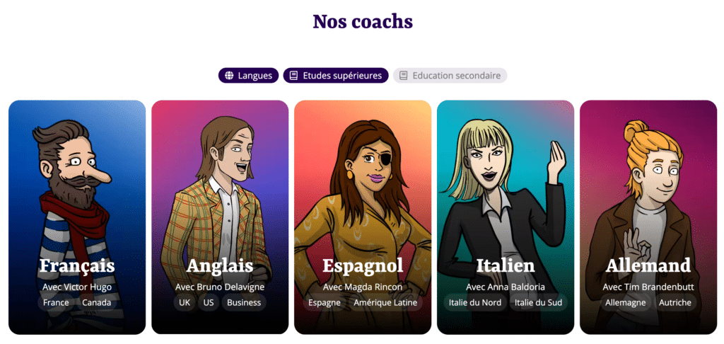 Un coach pour chaque langue dans Aimigo coach